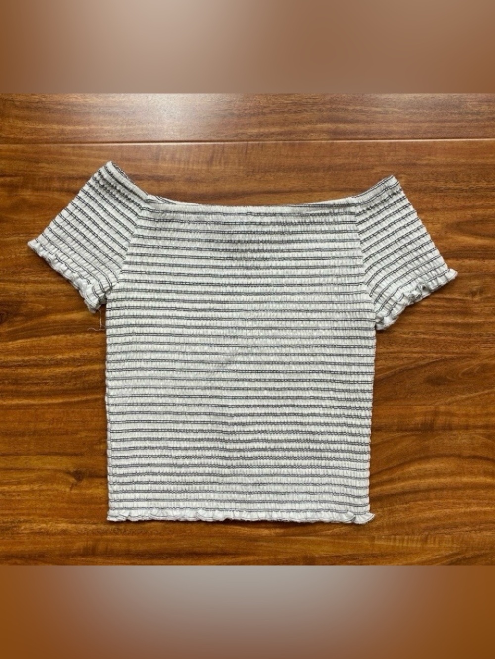 3/$25 Art Class Girls Black White Stripe Smock Stretch Top Size Medium 7/8 Girly
